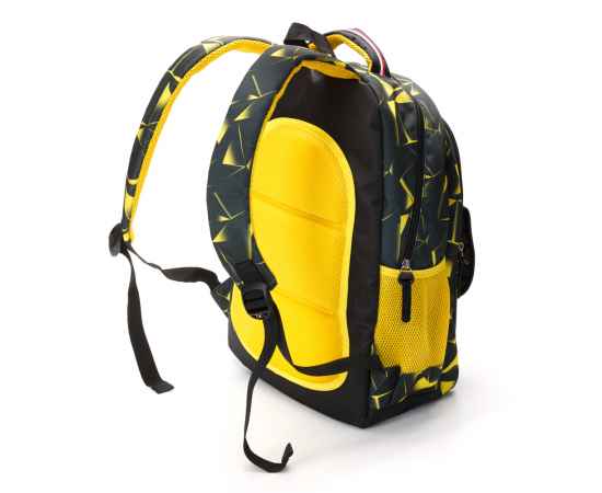 Рюкзак TORBER CLASS X, черно-желтый с орнаментом, полиэстер, 45 x 30 x 18 см + Пенал в подарок!, изображение 3