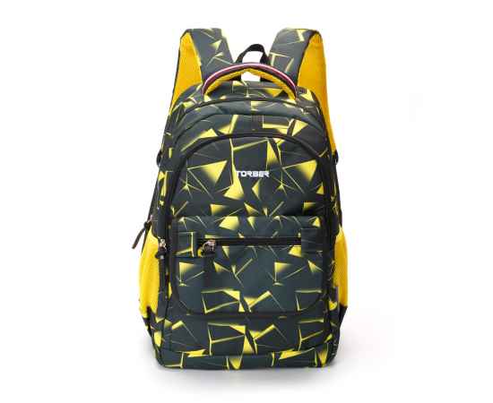 Рюкзак TORBER CLASS X, черно-желтый с орнаментом, полиэстер, 45 x 30 x 18 см + Пенал в подарок!, изображение 9