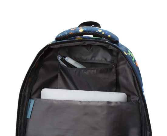 Рюкзак TORBER CLASS X, черно-синий с рисунком 'Мячики', полиэстер, 45 x 32 x 16 см + Пенал в подарок, изображение 7