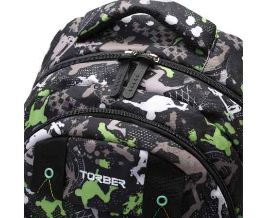Рюкзак TORBER CLASS X, черно-серый с рисунком 'Скейтбордисты', полиэстер, 45x32x16см + Пенал в подар, изображение 6