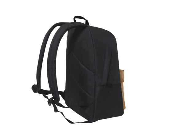 Рюкзак TORBER GRAFFI, черный с карманом коричневого цвета, полиэстер меланж, 42 х 29 x 19 см, изображение 3