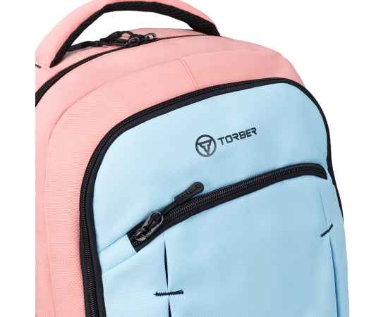 Рюкзак TORBER CLASS X, розово-голубой, 46 x 32 x 18 см + Мешок для сменной обуви в подарок!, изображение 9