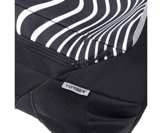 Рюкзак TORBER CLASS X, черный с принтом 'Зебра', 46 x 32 x 18 см+ Мешок для сменной обуви в подарок!, изображение 8