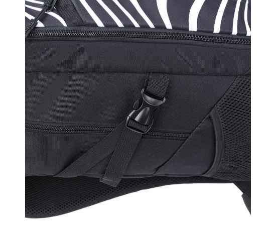 Рюкзак TORBER CLASS X, черный с принтом 'Зебра', 46 x 32 x 18 см+ Мешок для сменной обуви в подарок!, изображение 9