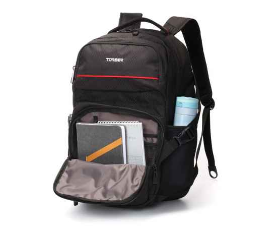Рюкзак TORBER XPLOR с отделением для ноутбука 15', чёрный, полиэстер, 49 х 34,5 х 18,5 см, изображение 4
