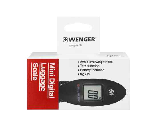 Мини-весы для багажа WENGER электронные, черные, АБС-пластик, до 40 кг, изображение 4