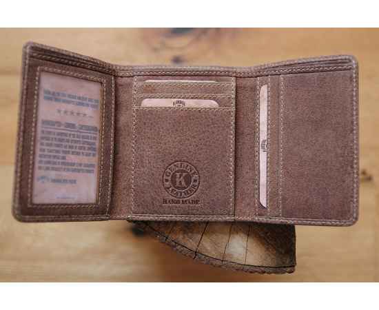 Бумажник женский KLONDIKE «Jane», натуральная кожа в коричневом цвете, 11 х 8,5 х 1,5 см, изображение 12