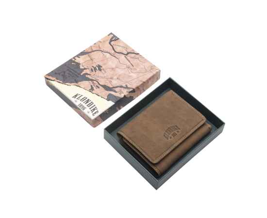Бумажник женский KLONDIKE «Jane», натуральная кожа в коричневом цвете, 11 х 8,5 х 1,5 см, изображение 8