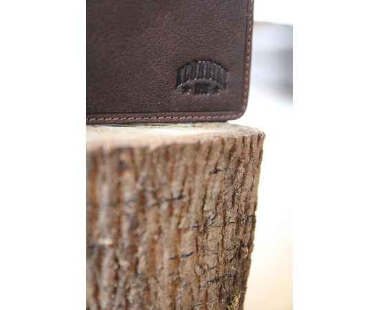 Бумажник KLONDIKE «Billy», натуральная кожа в темно-коричневом цвете, 11 х 8,5 см, изображение 10