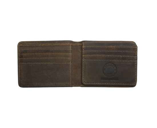 Бумажник KLONDIKE «Billy», натуральная кожа в темно-коричневом цвете, 11 х 8,5 см, изображение 3
