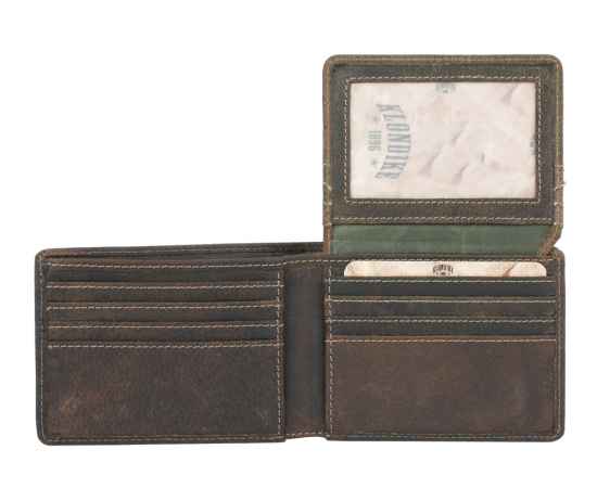 Бумажник KLONDIKE «Billy», натуральная кожа в темно-коричневом цвете, 11 х 8,5 см, изображение 4