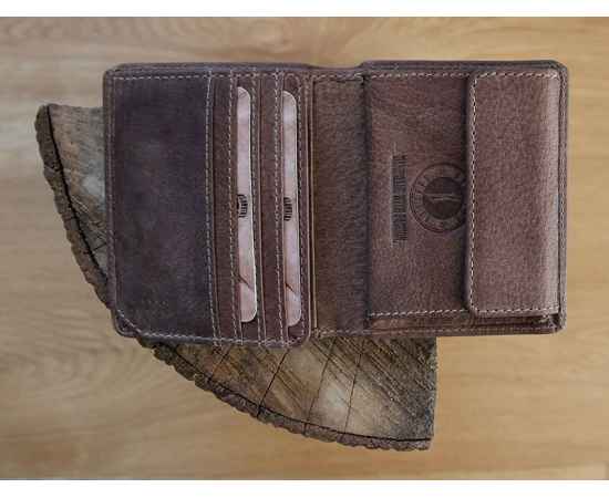 Бумажник KLONDIKE «Jamie», натуральная кожа в коричневом цвете, 9 х 10,5 см, изображение 12