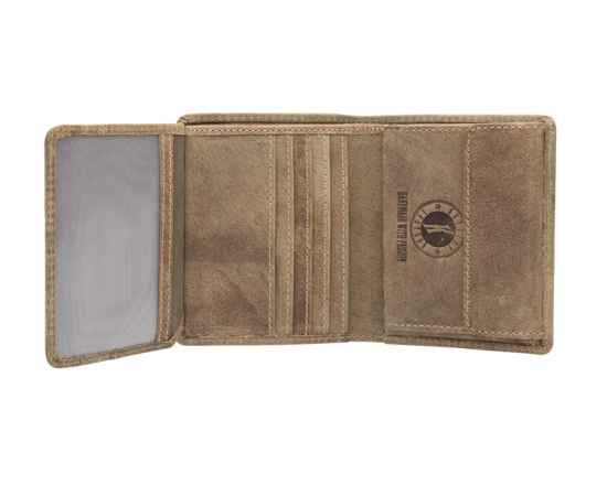 Бумажник KLONDIKE «Jamie», натуральная кожа в коричневом цвете, 9 х 10,5 см, изображение 4