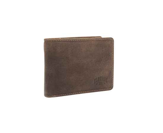 Бумажник KLONDIKE «Peter», натуральная кожа в темно-коричневом цвете, 12 х 9,5 см, изображение 2