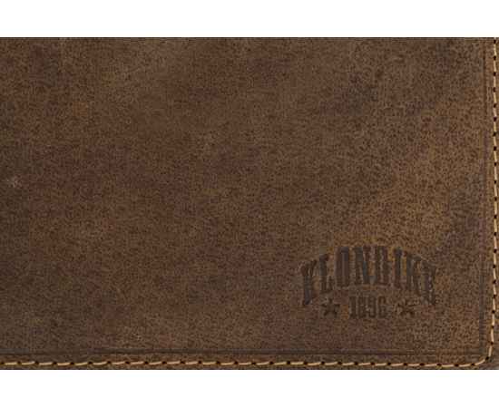 Бумажник KLONDIKE «Peter», натуральная кожа в темно-коричневом цвете, 12 х 9,5 см, изображение 4