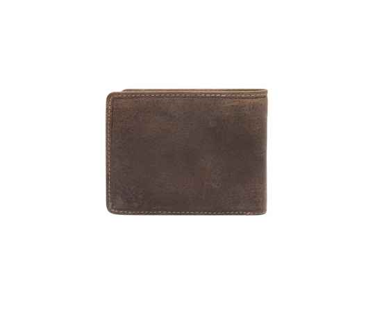 Бумажник KLONDIKE «Peter», натуральная кожа в темно-коричневом цвете, 12 х 9,5 см, изображение 6