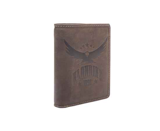 Бумажник KLONDIKE «Don», натуральная кожа в темно-коричневом цвете, 9,5 х 12 см, изображение 2