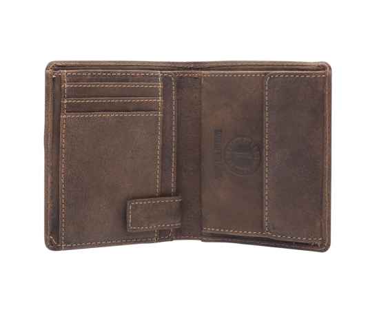 Бумажник KLONDIKE «Don», натуральная кожа в темно-коричневом цвете, 9,5 х 12 см, изображение 3