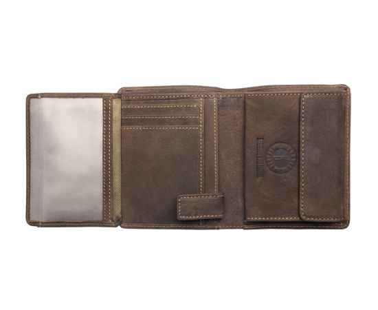 Бумажник KLONDIKE «Don», натуральная кожа в темно-коричневом цвете, 9,5 х 12 см, изображение 4