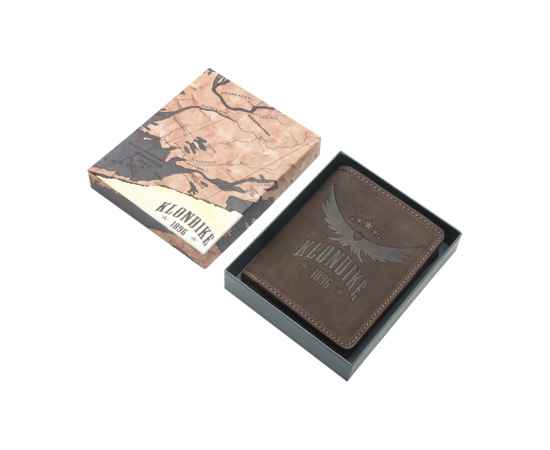 Бумажник KLONDIKE «Don», натуральная кожа в темно-коричневом цвете, 9,5 х 12 см, изображение 7