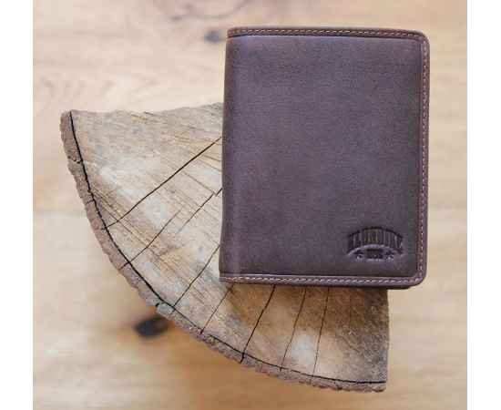 Бумажник KLONDIKE «Don», натуральная кожа в темно-коричневом цвете, 9,5 х 12 см, изображение 8