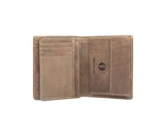 Бумажник KLONDIKE «Finn», натуральная кожа в коричневом цвете, 10 х 11,5 см, изображение 3