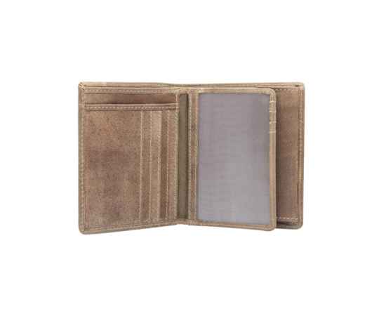 Бумажник KLONDIKE «Finn», натуральная кожа в коричневом цвете, 10 х 11,5 см, изображение 4