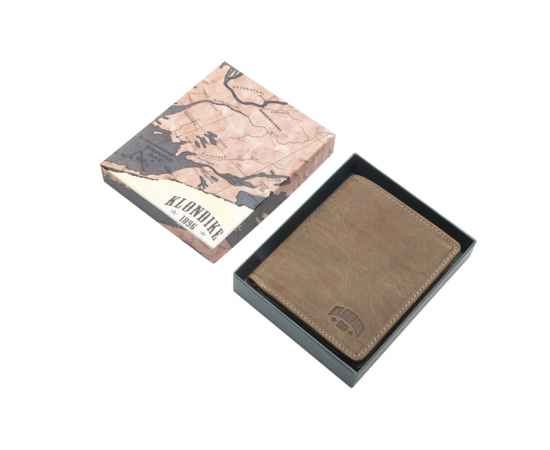 Бумажник KLONDIKE «Finn», натуральная кожа в коричневом цвете, 10 х 11,5 см, изображение 8