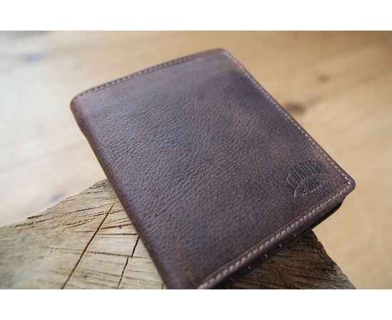 Бумажник KLONDIKE «Eric», натуральная кожа в темно-коричневом цвете, 10 х 12 см, изображение 14