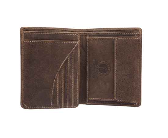 Бумажник KLONDIKE «Eric», натуральная кожа в темно-коричневом цвете, 10 х 12 см, изображение 3