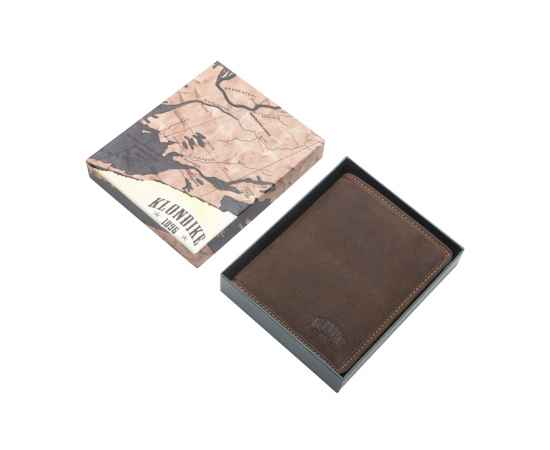 Бумажник KLONDIKE «Eric», натуральная кожа в темно-коричневом цвете, 10 х 12 см, изображение 8