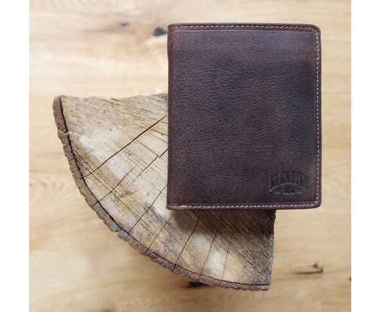 Бумажник KLONDIKE «Eric», натуральная кожа в темно-коричневом цвете, 10 х 12 см, изображение 9