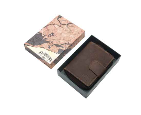 Бумажник женский KLONDIKE «Wendy», натуральная кожа в темно-коричневом цвете, 10 х 13,5 см, изображение 9