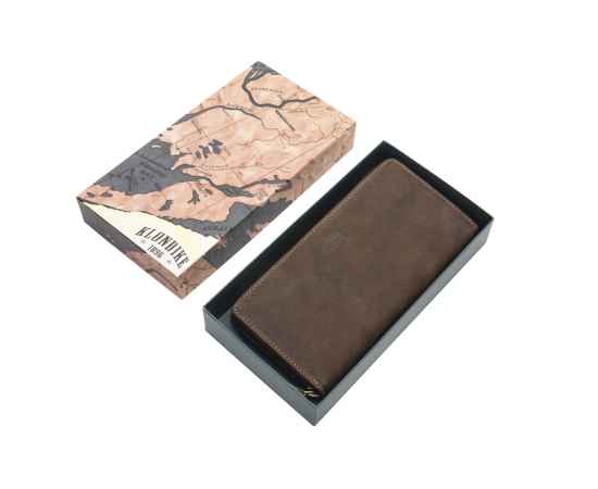 Бумажник женский KLONDIKE «Mary», натуральная кожа в темно-коричневом цвете, 19,5 х 10 см, изображение 8