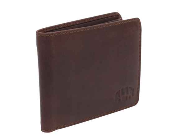 Бумажник KLONDIKE DIGGER «Amos», натуральная кожа в темно-коричневом цвете, 12,5 x 10 x 2,5 см, изображение 2