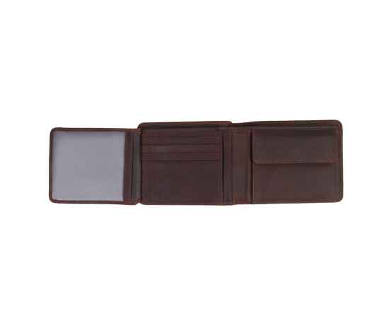 Бумажник KLONDIKE DIGGER «Amos», натуральная кожа в темно-коричневом цвете, 12,5 x 10 x 2,5 см, изображение 4