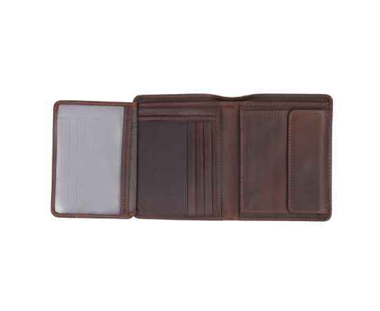 Бумажник KLONDIKE DIGGER «Cade», натуральная кожа в темно-коричном цвете, 12,5 x 10 x 2 см, изображение 4