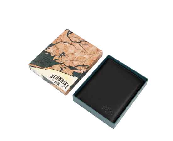 Бумажник KLONDIKE Claim, натуральная кожа в черном цвете, 10 х 1,5 х 12 см, изображение 6
