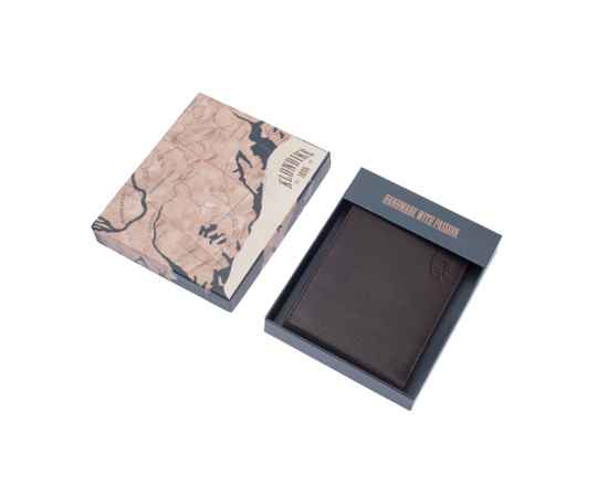 Бумажник KLONDIKE Claim, натуральная кожа в коричневом цвете, 12 х 2 х 9,5 см, изображение 9