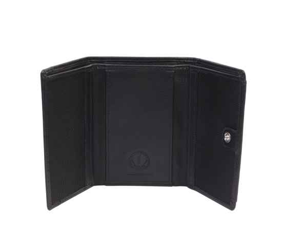 Мини-бумажник KLONDIKE Claim, натуральная кожа в черном цвете, 10,5 х 2 х 7,5 см, изображение 3
