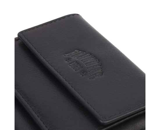 Мини-бумажник KLONDIKE Claim, натуральная кожа в черном цвете, 10,5 х 2 х 7,5 см, изображение 4