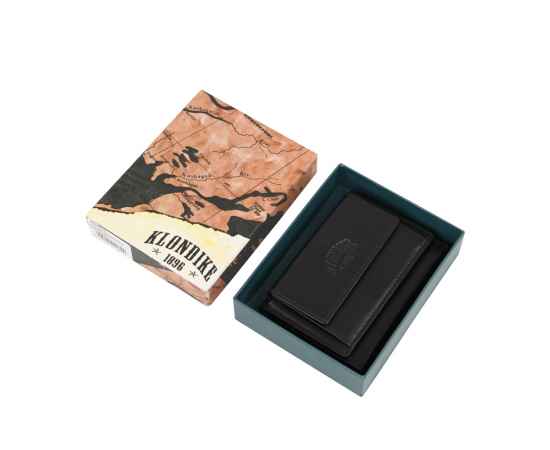 Мини-бумажник KLONDIKE Claim, натуральная кожа в черном цвете, 10,5 х 2 х 7,5 см, изображение 6