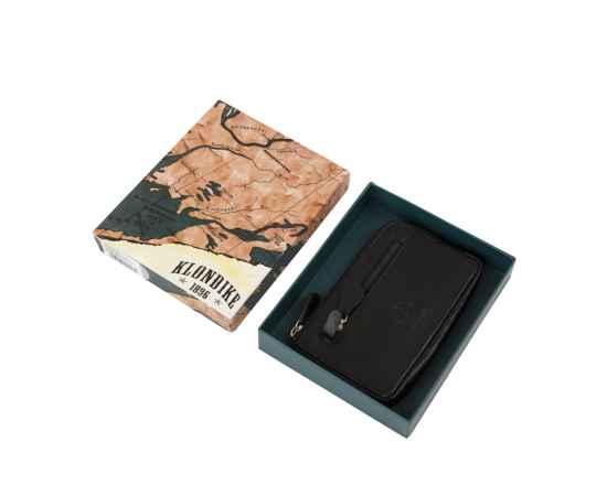 Ключница KLONDIKE Claim, натуральная кожа в черном цвете, 12 х 1,5 х 7,5 см, изображение 4