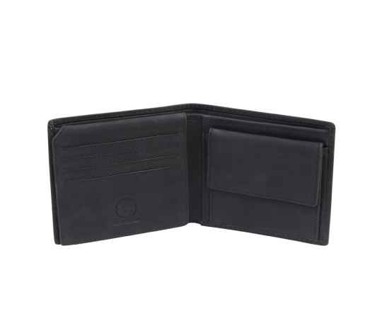 Бумажник KLONDIKE Yukon, натуральная кожа в черном цвете, 11 х 2 х 9,5 см, изображение 3