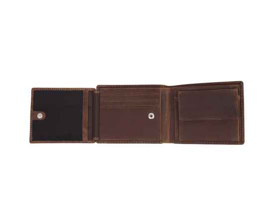 Бумажник KLONDIKE Yukon, натуральная кожа в коричневом цвете, 10,5 х 2,5 х 9 см, изображение 4