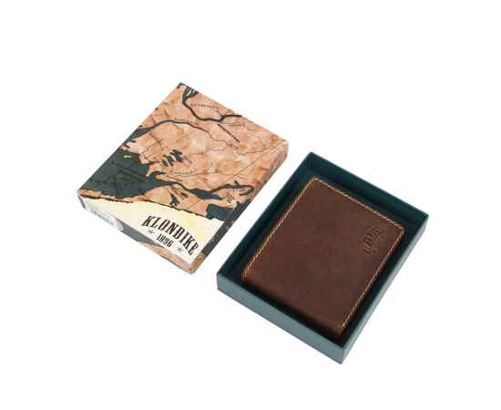 Бумажник KLONDIKE Yukon, натуральная кожа в коричневом цвете, 10,5 х 2,5 х 9 см, изображение 7