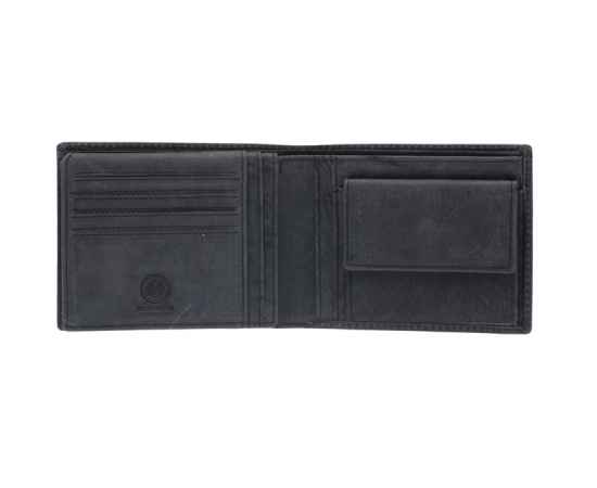 Бумажник KLONDIKE Yukon, натуральная кожа в черном цвете, 13 х 2,5 х 10 см, изображение 3