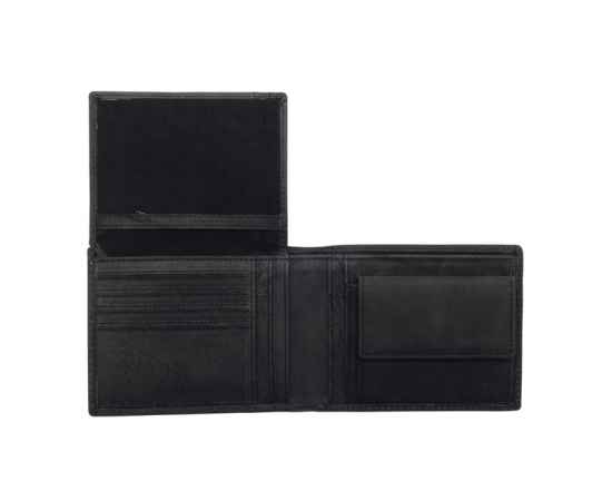 Бумажник KLONDIKE Yukon, натуральная кожа в черном цвете, 13 х 2,5 х 10 см, изображение 4