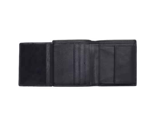 Бумажник KLONDIKE Dawson, натуральная кожа в черном цвете, 9,5 х 2 х 10,5 см, изображение 4