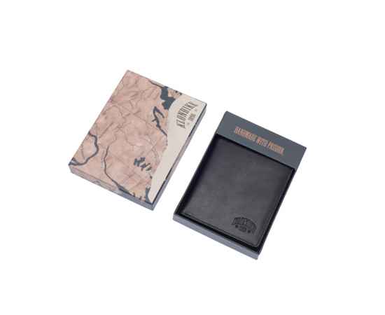 Бумажник KLONDIKE Dawson, натуральная кожа в черном цвете, 9,5 х 2 х 10,5 см, изображение 9
